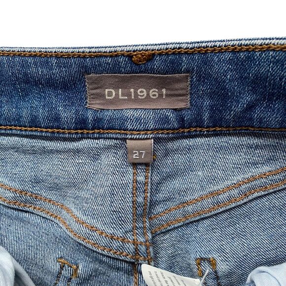 DL1961 Mara Straight Ankle Jeans Size 27 w/ Frayed Hem Side Seams 26" Inseam - Picture 7 of 11